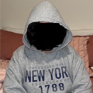 Gray New York Graphic Hoodie